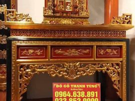 Án Gian ngũ phúc sơn son thếp vàng