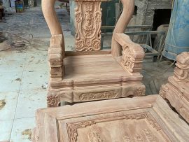 Ghế đơn bộ Minh Quốc Voi gỗ hương đá