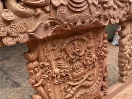 Chương ghế khắc họa tiết nổi - Bộ Minh Quốc Voi tay 14