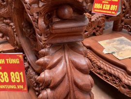 Bộ bàn ghế gỗ hương Rồng Bảo Đỉnh độc nhất vô nhị của anh Vinh Lào Cai