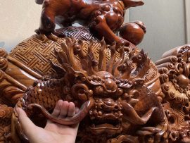 Đầu rồng khắc 3D siêu đẹp, đẳng cấp, cực tinh xảo
