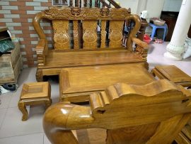 Bộ Minh Quốc Voi gỗ lim 6 món tay 10