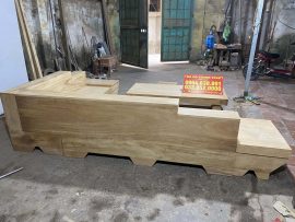 Mặt sau bộ ghế phòng khách sofa gỗ gõ