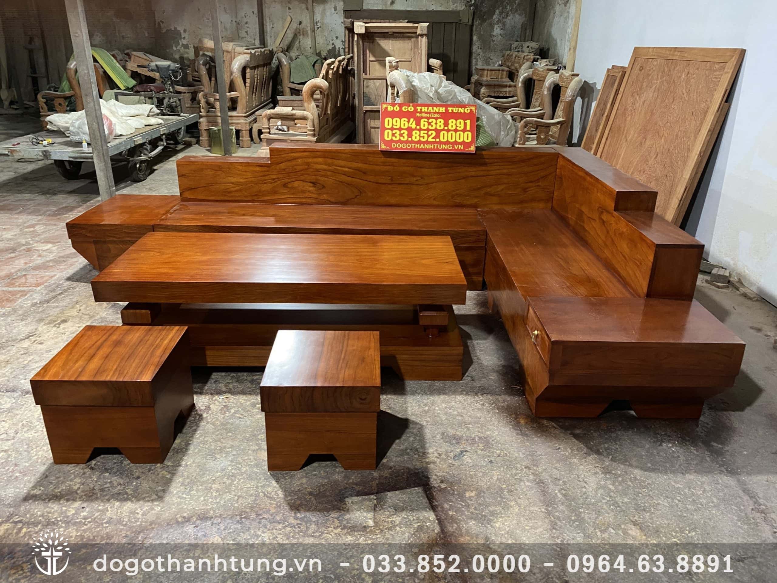 Sofa gỗ kate nguyên khối (anh Công - Sóc Sơn) - Đồ Gỗ Thanh Tùng