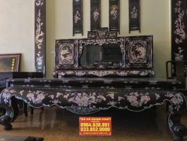 Bộ tủ chè sập gụ khảm xà cừ hàng VIP cực sang, cực đẹp