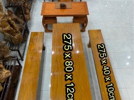 Mẫu bàn ghế phòng khách đơn giản 3 món, kích thước 2m75x80cm