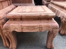 Đôn ghế gỗ hương chân phình, ván dày 2cm nguyên tấm, yếm cong mềm mại