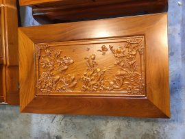 Mặt đôn cao đục nổi tranh cá chép chơi tranh tuyệt đẹp, họa tiết sống động hữu tình