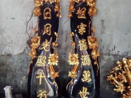 Câu đối quả bầu sơn son thếp vàng