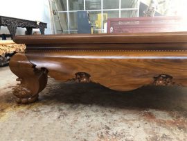 Sập gỗ cẩm vàng 3 thành yếm tiền yếm hồi dày 10cm