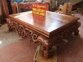 Toàn bộ chi tiết sập Ngũ Phúc được gia công tỉ mỉ, sơn PU sáng bóng