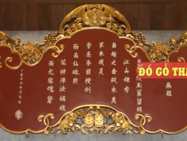 Mẫu hoành phi cuốn thư sơn son thếp vàng Ngũ Phúc đẹp