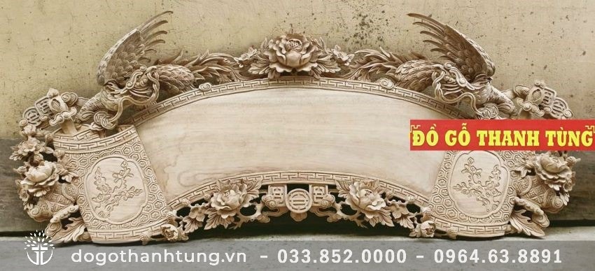 Bản mộc mẫu hoành phi Phượng hồng để quý khách dễ dàng kiểm tra chất lượng gỗ và lựa chọn nội dung khắc trên hoành phi