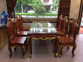 Bộ bàn ghế ăn Louis hoàng gia phong cách tân cổ điển mang lại sự sang trọng cho không gian nhà hàng khách sạn