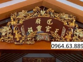 Hoành phi Tùng Hạc cuốn thư sơn son thếp vàng