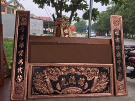 Mẫu hoành phi câu đối Đức Lưu Quang 1m76 đồng đỏ