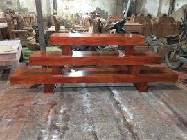 Kệ Tivi Nguyên khối 3 tầng gỗ Hương đỏ Nam Phi - Đồ Gỗ Thanh Tùng