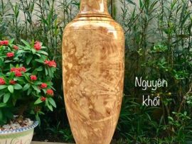 Lộc bình Nu nghiến nguyên khối cao 1m7x30cm