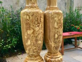 Cặp lục bình nu nghiến 1m6 vân hoa nu tuyệt đẹp, hàng nguyên vẹn, không vá lỗi - 180tr