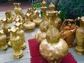 Đồ gỗ Thanh Tùng nhận đơn thiết kế lục bình, hồ lô gỗ Nu nghiến theo yêu cầu. SĐT đặt hàng: 0964.638.891 – 033.852.0000