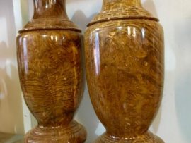 Cặp lộc bình liền khối Nu kháo cỡ nhỏ 50x20cm, vân nổi đẹp mọi góc nhìn