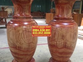 Lục bình 1m4 bụng to gỗ hương đá quý hiếm, đường kính 52cm