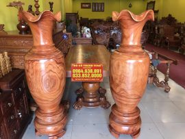 Lộc bình gỗ hương vân đẹp 1m6, đường kính 45cm