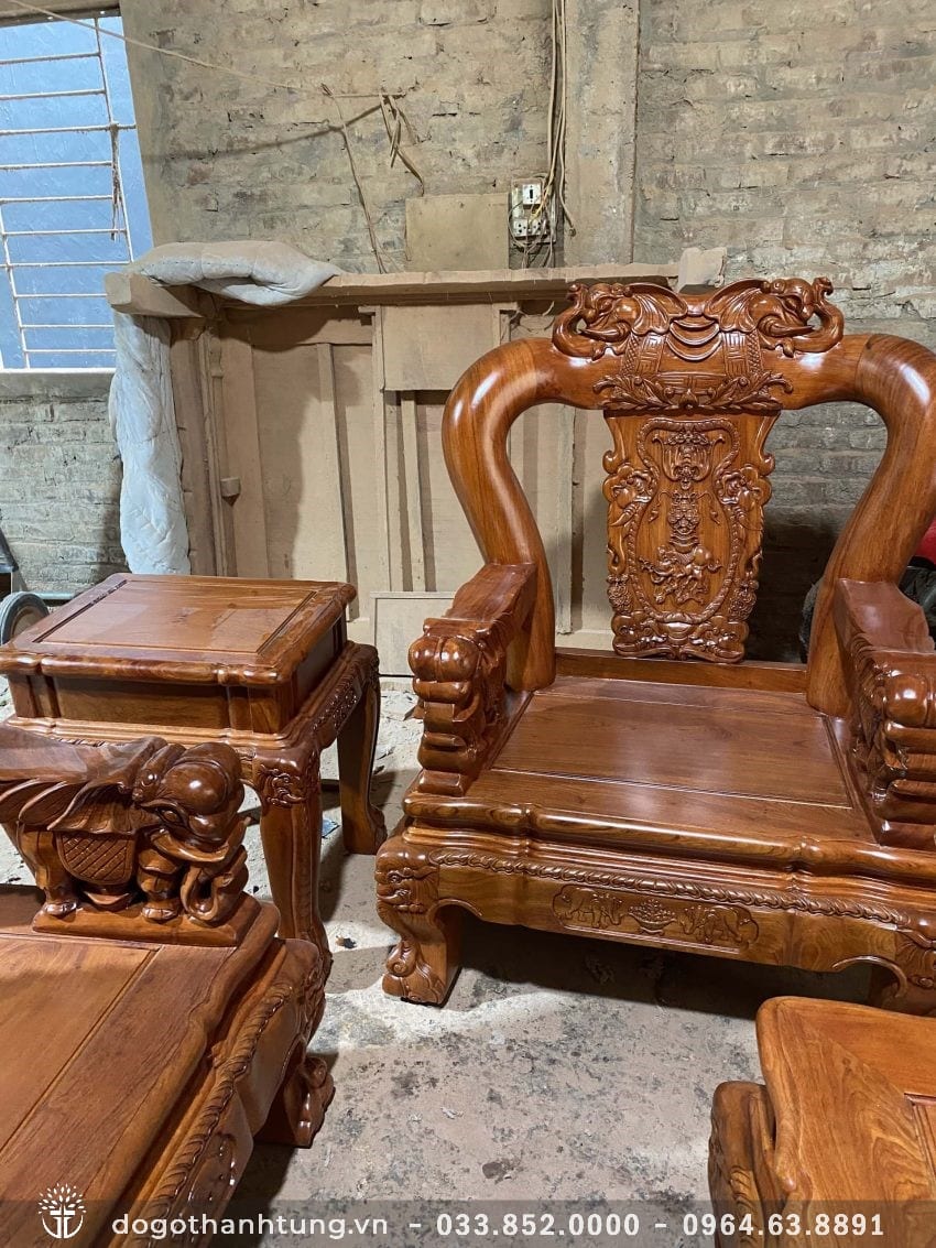 Toàn bộ sản phẩm làm từ gỗ hương đá chuẩn 100%, sơn PU đẹp bền màu