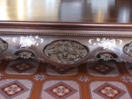 Sập gỗ 3 bông đục bông hoa Sen tinh tế