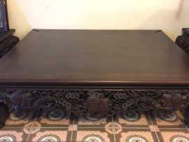 Mẫu chiếu ngựa cổ Sáu Thọ Mai Điểu gỗ gụ