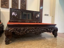 Chiếu ngựa tủ chè mẫu Đào Thọ gỗ gụ - hàng đẹp