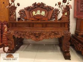Sập thờ - Đại tự Tứ Linh gỗ gụ tuyệt phẩm