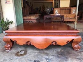 Chiếu ngựa trơn chân quỳ gỗ gụ mật