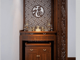 Dù ở không gian rộng hay nhỏ mẫu tủ thờ này cũng đều tạo nên cảm giác cực kì gần gũi mà trang trọng