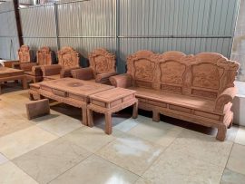 Bộ bàn ghế Khổng Tử gỗ hương đá (nguyên mộc)