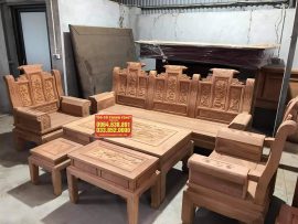 Bộ Âu Á cuốn thư còn nguyên mộc gỗ gõ đỏ cao cấp