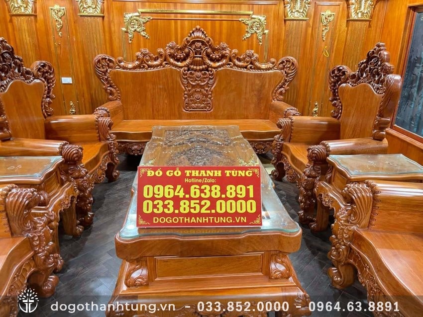 Chương ghế đục hoa lá tây 100% kênh bong sắc nét, vách ghế liền 1 tấm để trơn khoe vân gỗ