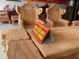 Bộ Louis ván tràn gỗ gõ đỏ 10 món cao cấp, để trần mộc cho quý khách kiểm tra mộc gỗ