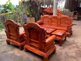 Bộ sản phẩm gồm 6 món đục đẽo và sơn PU cả 2 mặt.