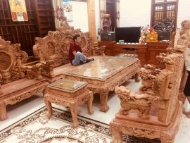 Bộ Nghê Bảo Đỉnh cao cấp được vận chuyển hơn 1000 cây số và đặt vừa xinh trong không gian nhà bác Hải