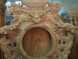 Cận cảnh họa tiết Nghê - Rồng được đục tinh xảo bởi nghệ nhân làng nghề Phong Châu