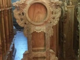 Nguyên khung gỗ bản mộc đồng hồ cây Nghê bảo đỉnh