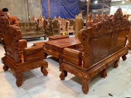 Đẹp - sang - đẳng cấp ở mọi góc nhìn là điều chỉ có ở bộ bàn ghế cao cấp đục 2 mặt gỗ hương đá 100%