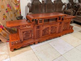 Mẫu kệ TV được yêu thích nhất hiện nay, chế tác thủ công mỹ nghệ 100% gỗ hương đá nguyên tấm