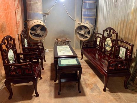 Bộ bàn ghế Mỏ Móc gỗ gụ - anh Giang (Hải Phòng)