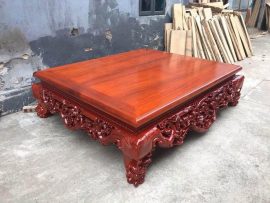 Sập Ngũ Phúc gỗ Gõ hàng nghệ nhân đục chọn vân gỗ - chú Quang (Lạng Sơn)