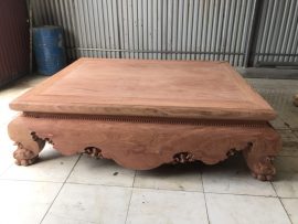 Sập hương đá 1m8 x 2m2, chân 24cm, quây dày 10cm, mặt ván dày 3cm