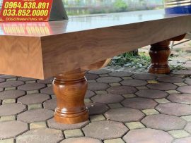 Sập 4 chân tiện lục bình cùng chất gỗ Cẩm Vàng, có thêm 2 xà gắn kết vào cực vững chãi.