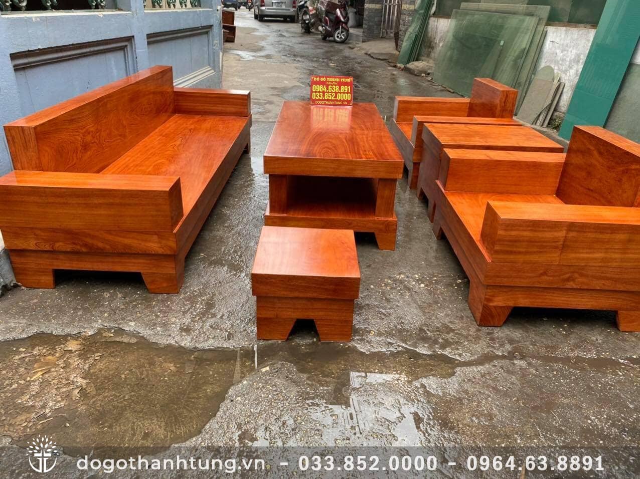 Bộ 6 món sofa nguyên khối gỗ hương đá - hàng đặt anh Minh (Đống Đa ...
