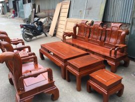 Mẫu bàn ghế phòng khách Tần Thủy Hoàng tay cột 12 mô phỏng ngai vàng của vua Tần ngày xưa